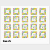 Pastel regenboog spiraal Snoep dank u business Vierkante Sticker (Vel)