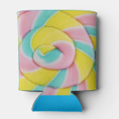 Pastel regenboog spiraal Snoep foto Blikjeskoeler (Achterkant)