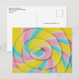 Pastel regenboog spiraal Snoep foto Briefkaart