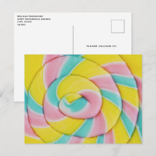 Pastel regenboog spiraal Snoep foto Briefkaart