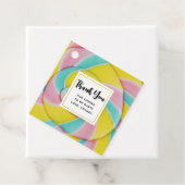 Pastel regenboog spiraal Snoep foto dank u Bedankjes Labels (In situ)