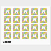 Pastel regenboog spiraal Snoep foto dank u Vierkante Sticker (Vel)
