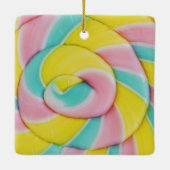 Pastel regenboog spiraal Snoep foto Keramisch Ornament (Achterkant)