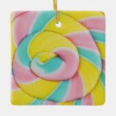 Pastel regenboog spiraal Snoep foto Keramisch Ornament (Voorkant)