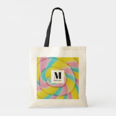 Pastel regenboog spiraal Snoep foto Monogram Tote Bag (Achterkant)