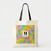 Pastel regenboog spiraal Snoep foto Monogram Tote Bag (Voorkant)
