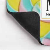 Pastel regenboog spiraal Snoep foto Muismat (Hoek)