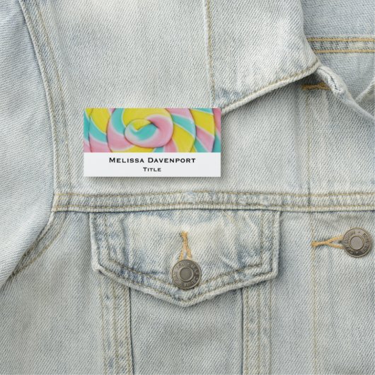 Pastel regenboog spiraal Snoep foto Naamplaatje (In situ)