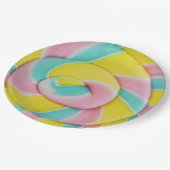 Pastel regenboog spiraal Snoep foto Papieren Bordje (Gekanteld)