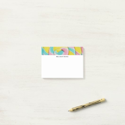 Pastel regenboog spiraal Snoep foto Post-it® Notes (Op bureau)