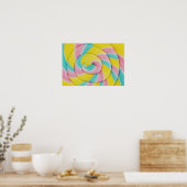 Pastel regenboog spiraal Snoep foto Poster (Keuken)