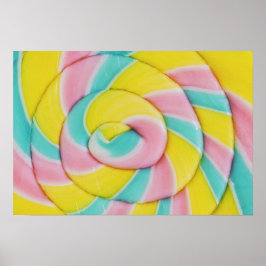 Pastel regenboog spiraal Snoep foto Poster