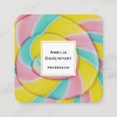 Pastel regenboog spiraal Snoep foto Vierkante Visitekaartje (Voorkant)