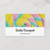 Pastel regenboog spiraal Snoep foto Visitekaartje (Voorkant)