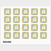 Pastel regenboog spiraal Snoep fotofeest Vierkante Sticker (Vel)