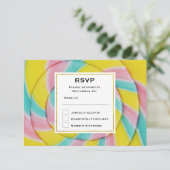 Pastel regenboog spiraal Snoep RSVP Kaartje (Staand voorkant)