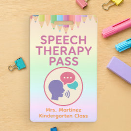 Pastel Regenboog Spraaktherapie Pas Badge voor Les