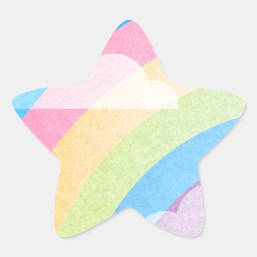 Pastel Regenboog Ster Sticker (Voorkant)
