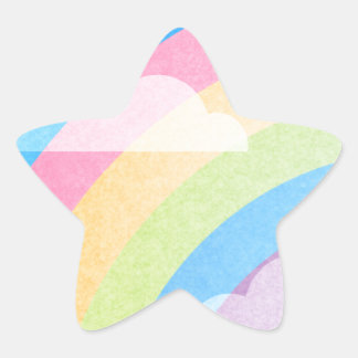 Pastel Regenboog Ster Sticker