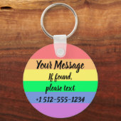 Pastel Regenboog Ster van David | Bericht LGBTQ-bo Sleutelhanger (Achterkant)