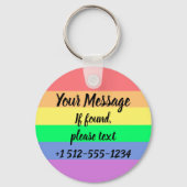 Pastel Regenboog Ster van David | Bericht LGBTQ-bo Sleutelhanger (Achterkant)