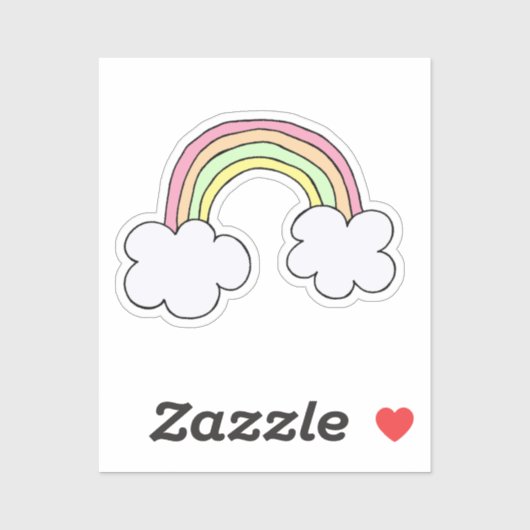Pastel Regenboog Sticker (Vel)