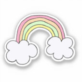 Pastel Regenboog Sticker (Voorkant)
