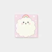Pastel Regenboog Sticky Notes met wolken Post It (Voorkant)