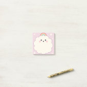 Pastel Regenboog Sticky Notes met wolken Post It (Op bureau)
