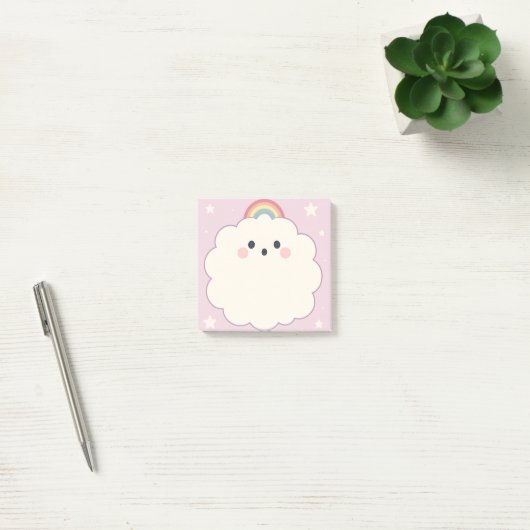 Pastel Regenboog Sticky Notes met wolken Post It (Kantoor)
