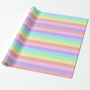Pastel Regenboog Strepen Fairy Kei Verjaardag Cadeaupapier