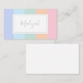 Pastel Regenboog Strepen Kleur Blok Naam Plaatskaartje (Voorkant / Achterkant)
