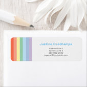 Pastel Regenboog Strepen Retouradres Label (Insitu)