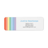 Pastel Regenboog Strepen Retouradres Label (Voorkant)