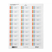Pastel Regenboog Strepen Retouradres Label (Full Sheet)