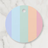 Pastel regenboog strepen terug verjaardag dank u bedankjes labels (Achterkant)