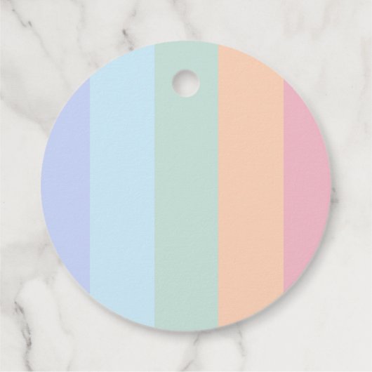 Pastel regenboog strepen terug verjaardag dank u bedankjes labels (Achterkant)