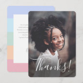 Pastel regenboog strepen volledige foto dank u bedankkaart (Voorkant / Achterkant)