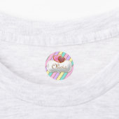 Pastel Regenboog Stripes Cookie Verjaardagslabels Labels (Aangebracht)