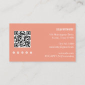 Pastel Regenboog Stripes QR Code Social Media Chic Visitekaartje (Achterkant)