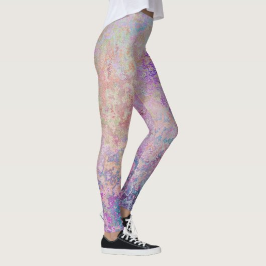 Pastel Regenboog Stropdas-Dye, Lente Zomer Leggings (Rechts)