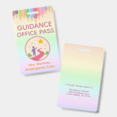 Pastel Regenboog Studiegids Kantoor Pas Badge (Voor- en achterkant)