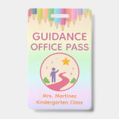 Pastel Regenboog Studiegids Kantoor Pas Badge (Voorzijde)