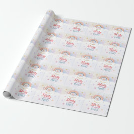 Pastel Regenboog Tie Dye Verjaardag Cadeaupapier