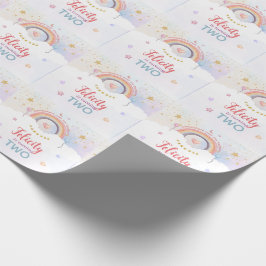 Pastel Regenboog Tie Dye Verjaardag Cadeaupapier