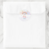 Pastel Regenboog Tie Dye Verjaardag Ronde Sticker (Tas)