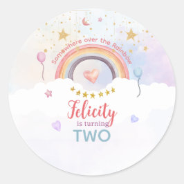 Pastel Regenboog Tie Dye Verjaardag Ronde Sticker