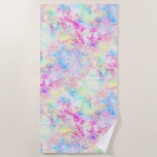 Pastel Regenboog Tie Dye Waterverf Strandlaken