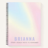 Pastel regenboog trendy moderne minimale foto notitieboek (Voorkant)