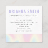 Pastel regenboog trendy moderne minimale foto vierkante visitekaartje (Achterkant)